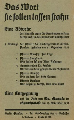 Das Heft mit allen fünf Redebeiträgen wurde im Selbstverlag herausgegeben